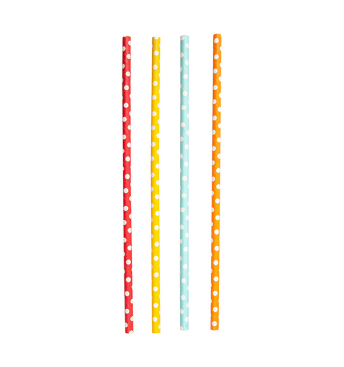 Paper Straw Straight Points Ø6mm 21cm (250 Units) Paper Straw Straight Points Ø6mm 21cm (250 Units)