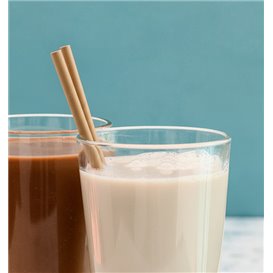 Paper Straw Straight Black Wrapped With a Kraft Sleeve Ø8mm 20cm (100 Units)