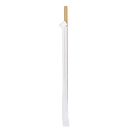 Paper Straw Straight Nature Wrapped With a Sleeve Ø8mm 20cm (100 Units)