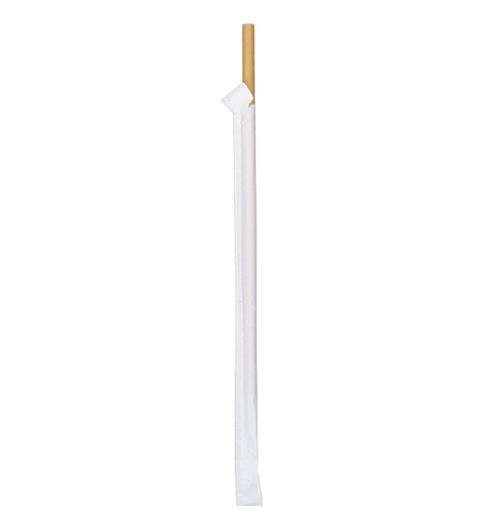 Paper Straw Straight Nature Wrapped With a Sleeve Ø8mm 20cm (100 Units) Paper Straw Straight Nature Wrapped With a Sleeve Ø8mm 20cm (100 Units)