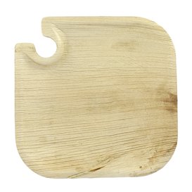 Palm Leaf Plate with Glass Holder 21x21x1,5cm (25 Units) 