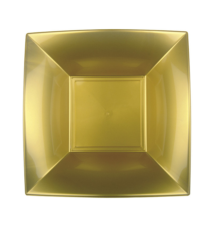 Plastic Plate Deep Gold "Nice" PP 18 cm (12 Units) Plastic Plate Deep Gold "Nice" PP 18 cm (12 Units)