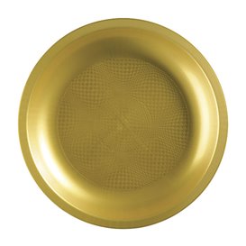 Plastic Plate Gold "Round" PP Ø29 cm (220 Units)