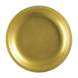 Plastic Plate Gold "Round" PP Ø29 cm (10 Units)