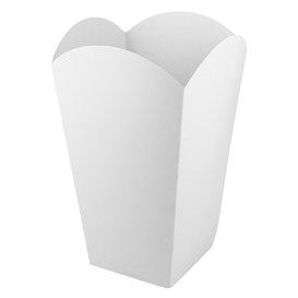 Paper Popcorn Box Medium Size White 90gr 7,8x10,5x18cm (25 Units) 