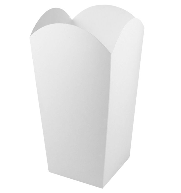 Paper Popcorn Box Medium Size White 90gr 7,8x10,5x18cm (25 Units) Paper Popcorn Box Medium Size White 90gr 7,8x10,5x18cm (25 Units)