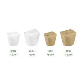 Paper Take-Out Container 100% ECO White 26Oz/780ml (500 Units)