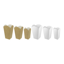 Paper Popcorn Box Small Size White 45gr 6,5x8,5x15cm (700 Units)