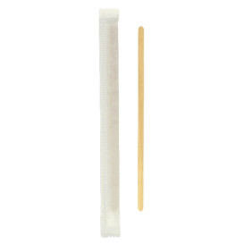 Disposable Wood Coffee Sticks Wooden Stirrer with Paper Wrapped