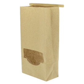 Paper Bag without Handle Kraft and Window 12+6x23,5cm (50 Uds)