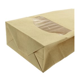 Paper Bag without Handle Kraft and Window 12+6x23,5cm (50 Uds)