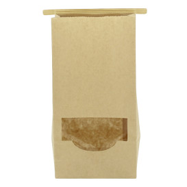 Paper Bag without Handle Kraft and Window 12+6x23,5cm (50 Uds)