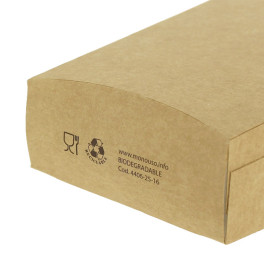 Paper French Fries Scoop Container Kraft Large size 8,2x3,3x14,9cm (25 Units) 