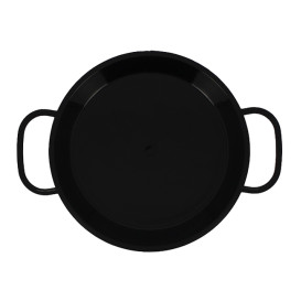 Serving Mini Paella Pan Tray Black PP 15cm (150 Units)