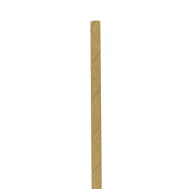 Paper Straw Straight Kraft Ø0,6cm 21cm (100 Units)