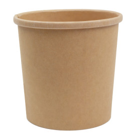 Paper Soup Bowl with Lid Kraft PP 16 Oz/473ml (500 Units)