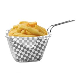 Paper Food Wrap Grease-Proof “Vichy” Black 20x24,5cm (1000 Units) 