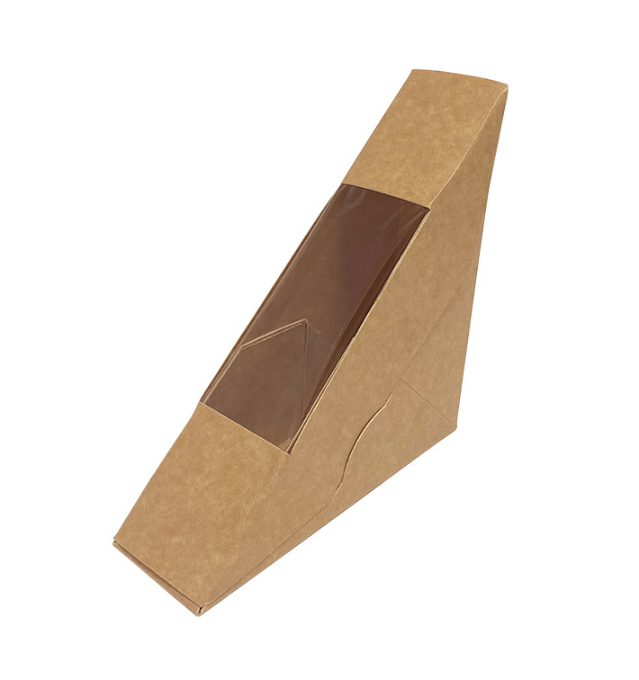 Paper Take-Out Container with Window Kraft 125x38x125mm (500 Units) Paper Take-Out Container with Window Kraft 125x38x125mm (500 Units)