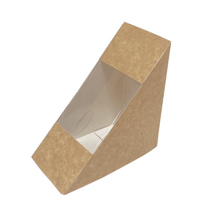 Paper Take-Out Container with Window Kraft 125x75x125mm (500 Units) 