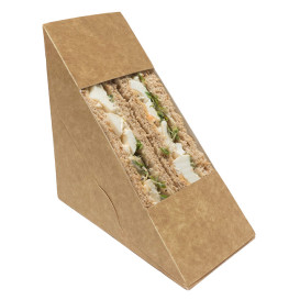 Paper Take-Out Container with Window Kraft 125x75x125mm (500 Units) 