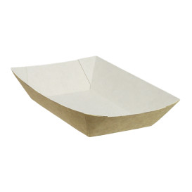 Paper Food Boat Tray Kraft 300ml 11x7x3,5cm (25 Units)