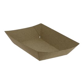 Paper Food Boat Tray Kraft-Kraft 300ml 11x7x3,5cm (1000 Units)