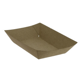 Paper Food Boat Tray Kraft-Kraft 300ml 11x7x3,5cm (1000 Units)