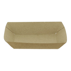 Paper Food Boat Tray Kraft-Kraft 300ml 11x7x3,5cm (1000 Units)