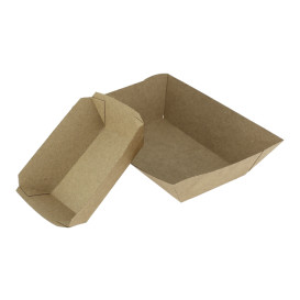 Paper Food Boat Tray Kraft-Kraft 300ml 11x7x3,5cm (1000 Units)