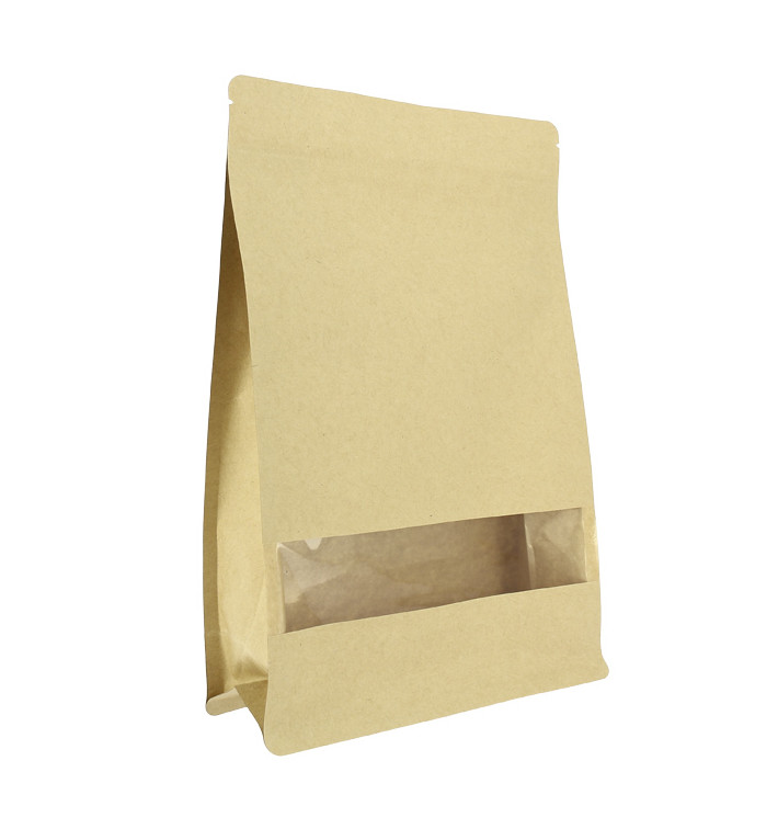 Paper StandUp Kraft with self closing and Window 20+8x30cm (50 Units) Paper StandUp Kraft with self closing and Window 20+8x30cm (50 Units)