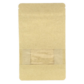 Paper StandUp Kraft with self closing and Window 12+6x20cm (1000 Units)