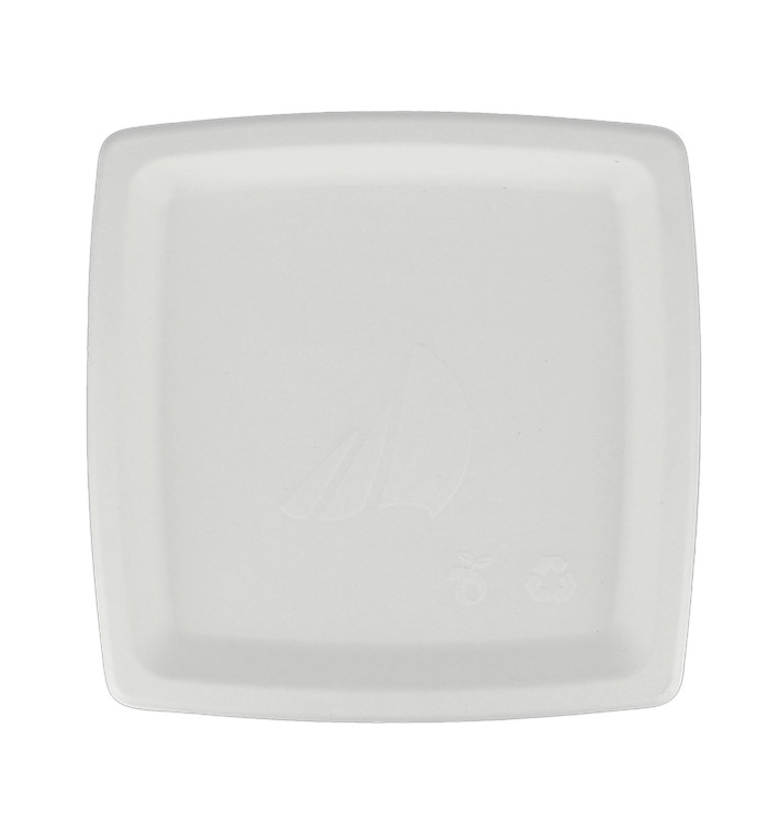 Sugarcane Plate Square shape White 17 cm (125 Units) Sugarcane Plate Square shape White 17 cm (125 Units)