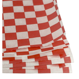 Paper Food Wrap Grease-Proof “Vichy” Red 28x31cm (1000 Units) 