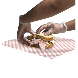 Paper Food Wrap Grease-Proof “Vichy” Red 28x31cm (1000 Units) 