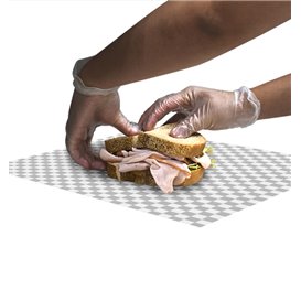 Paper Food Wrap Grease-Proof “Vichy” Black 28x31cm (1000 Units) 