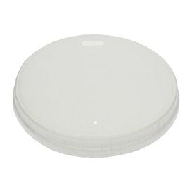 Travel Lid with White Paper Hole Ø9cm (100 Units) 