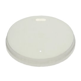 Travel Lid with White Paper Hole Ø8cm (100 Units) 