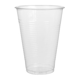 100 Pack] 16 oz Clear Plastic Cups with Flat Lids, Disposable Iced