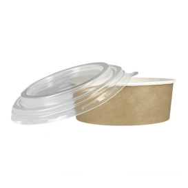 Paper Soup Bowl with Lid Kraft PP 25 Oz/750ml (50 Units) 