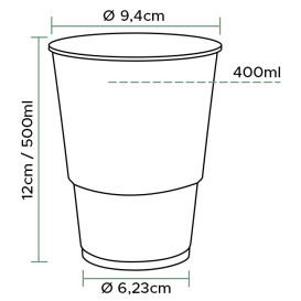 Plastic Cup PP Clear 450ml Ø9,4cm (800 Units)