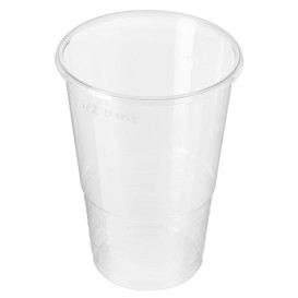 Choice 20 oz. Clear PET Plastic Cup with Flat Lid - 50/Pack