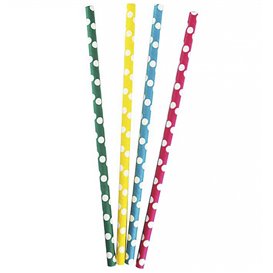 Paper Straw Straight "Points" Assorted Ø0,8cm 24cm (100 Units) 