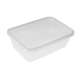 50 x Rectangular 1000ml Microwave Plastic Containers Takeaway Food