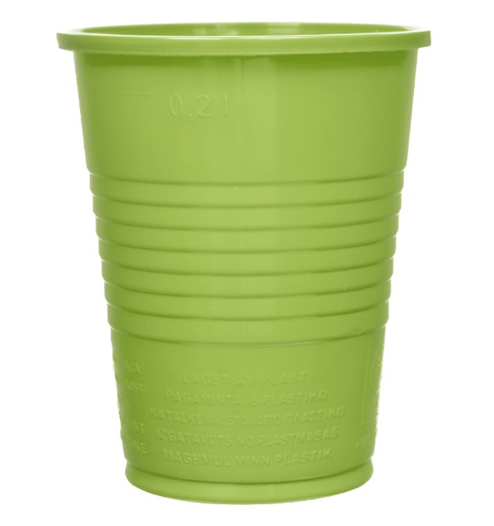 Plastic Cup PS Lime Green 200ml Ø7cm (1.500 Units) Plastic Cup PS Lime Green 200ml Ø7cm (1.500 Units)