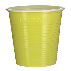 Plastic Shot PS Bicolour Yellow 230 ml (30 Units) 