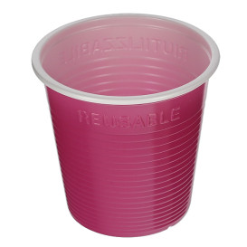 Plastic Shot PS Bicolour Fuchsia 230 ml (30 Units) 