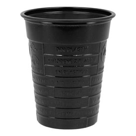 Plastic Cup PS Black 200ml Ø7cm (50 Units) 