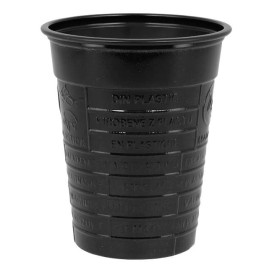 Plastic Cup PS Black 200ml Ø7cm (50 Units) 