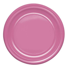 Reusable Plate Deep Economic PS Pink Ø22cm (25 Units) 