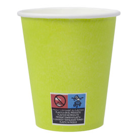 Plastic-Free Paper Cup 9 Oz/250ml "Colors" Green Ø8cm (20 Units)